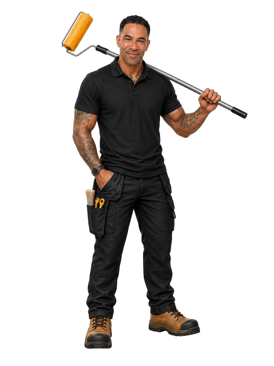 Marc from Paint and Maintain with a paint roller